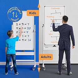 Rolling Dry Erase Board 24 x 48 - Large Portable