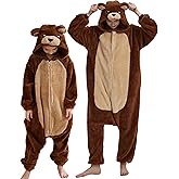 DarkCom Kids Animal Onesie,Women and Mens Cosplay Brown Bear Onesie Halloween Costume Christmas Pajamas Sleepwear