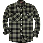 Alimens & Gentle Men's Button Down Regular Fit Long Sleeve Plaid Flannel Casual Shirts
