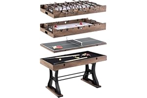 BARRINGTON BILLIARDS Barrington Combo Game Table – Foosball, Air Hockey, Table Tennis & More – Multi Game Table for Home or Game Room