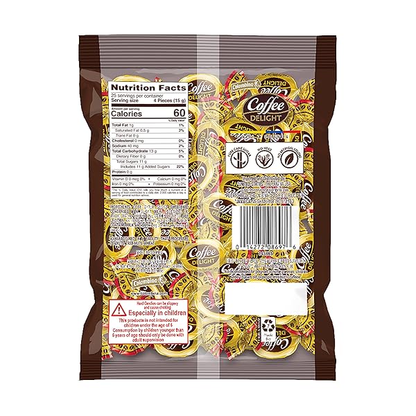 COLOMBINA COFFEE DELIGHT HARD CANDY, COFFEE-FLAVORED CANDY, 100 COUNT (PACK OF 1)