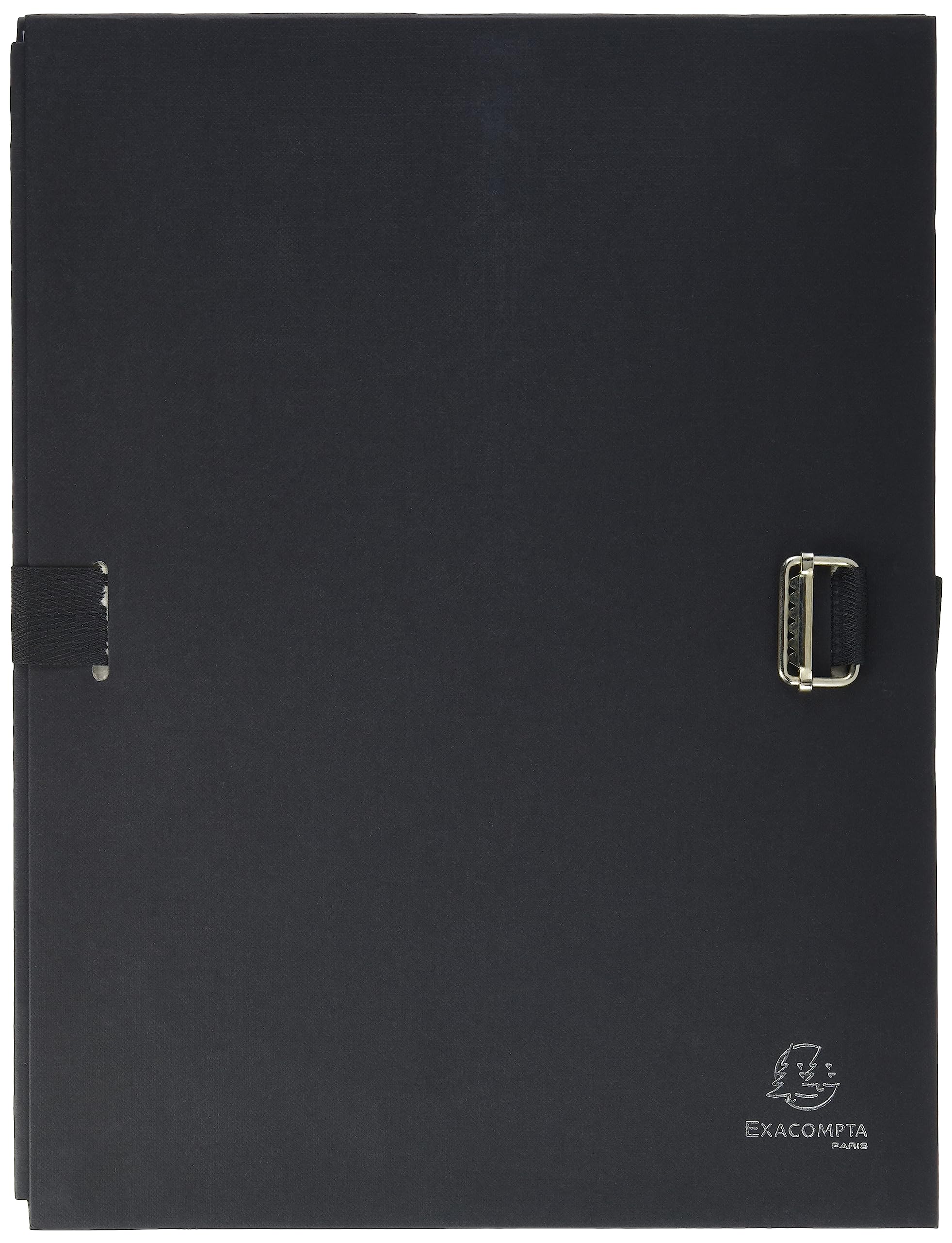 Exacompta - Ref 721E - Expanding Folder - 240 x 320mm in Size, Suitable for Storing A4 Documents, Expands Up To 13cm , Coloured Canvas with Matching Strap - Black