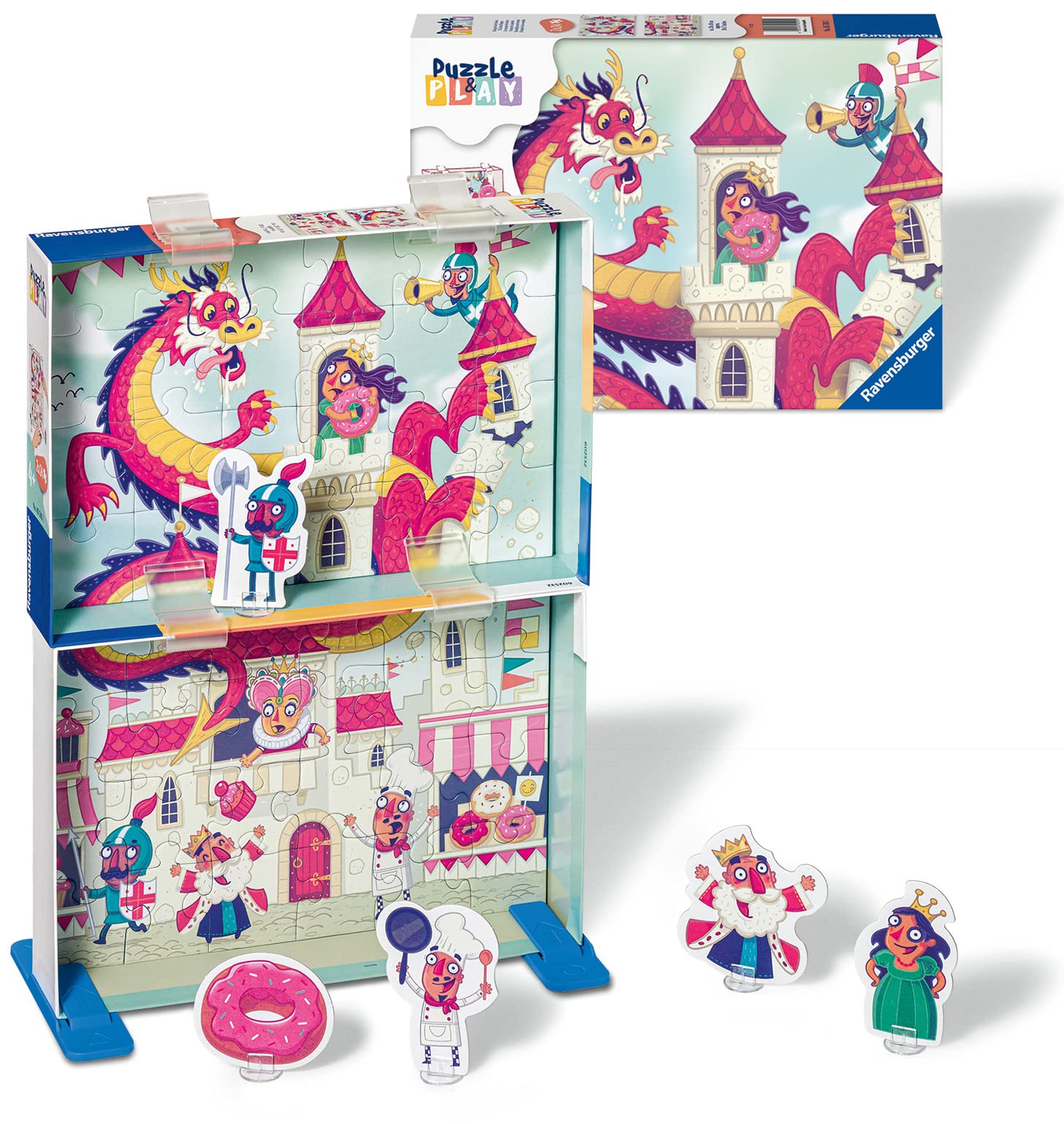 Ravensburger Donut Dragon Puzzle & Play - Childrens Toys And Games For Kids Ages 4 Years Up - 2X 24 Piece Jigsaws