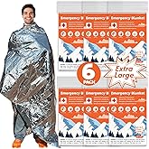 Phafaloop Emergency Mylar Blankets, Survival Space Blanket, 6 Pack | Extra Large 84&rdquo; X 64&rdquo; in Waterproof Mylar Blankets Reflect up to 90% Body Heat for Camping, Hiking and Emergencies