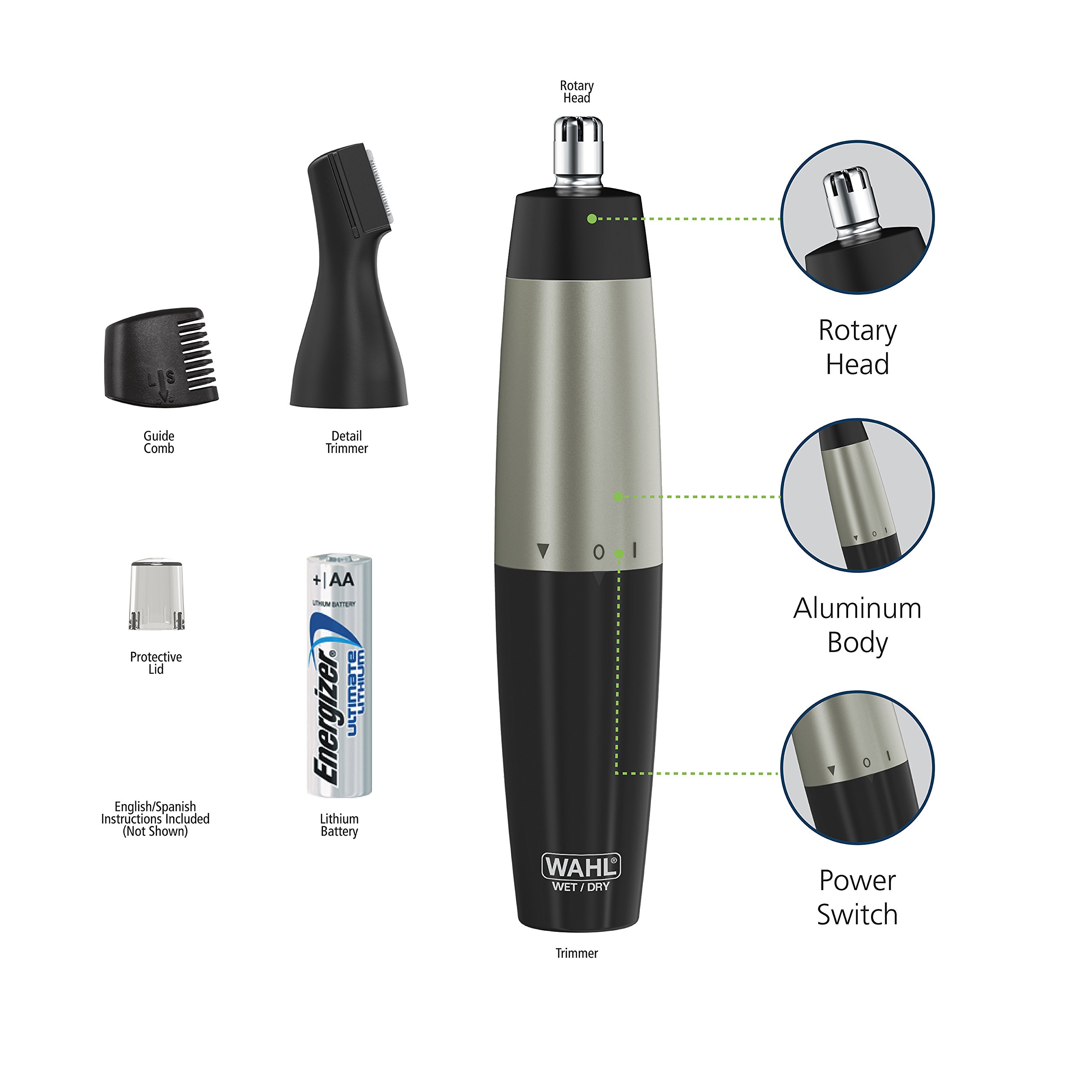 Galleon Wahl Groomsman Ear, Nose & Brow Trimmer 55602801