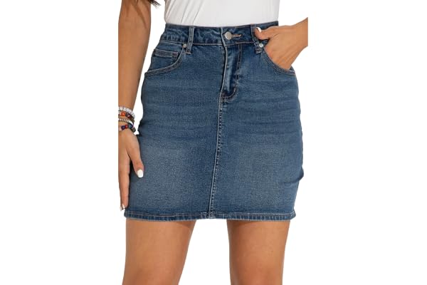 GUANYY Womens Denim Skirt High Waisted Short Pencil Jean Mini Skirts S-XXL