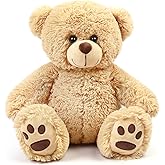 LotFancy Teddy Bear Stuffed Animal, 14 inch Brown Teddy Bear Plush Toy, Soft Plush Gifts for Kids Baby Toddlers on Baby Shower, Easter Decorations