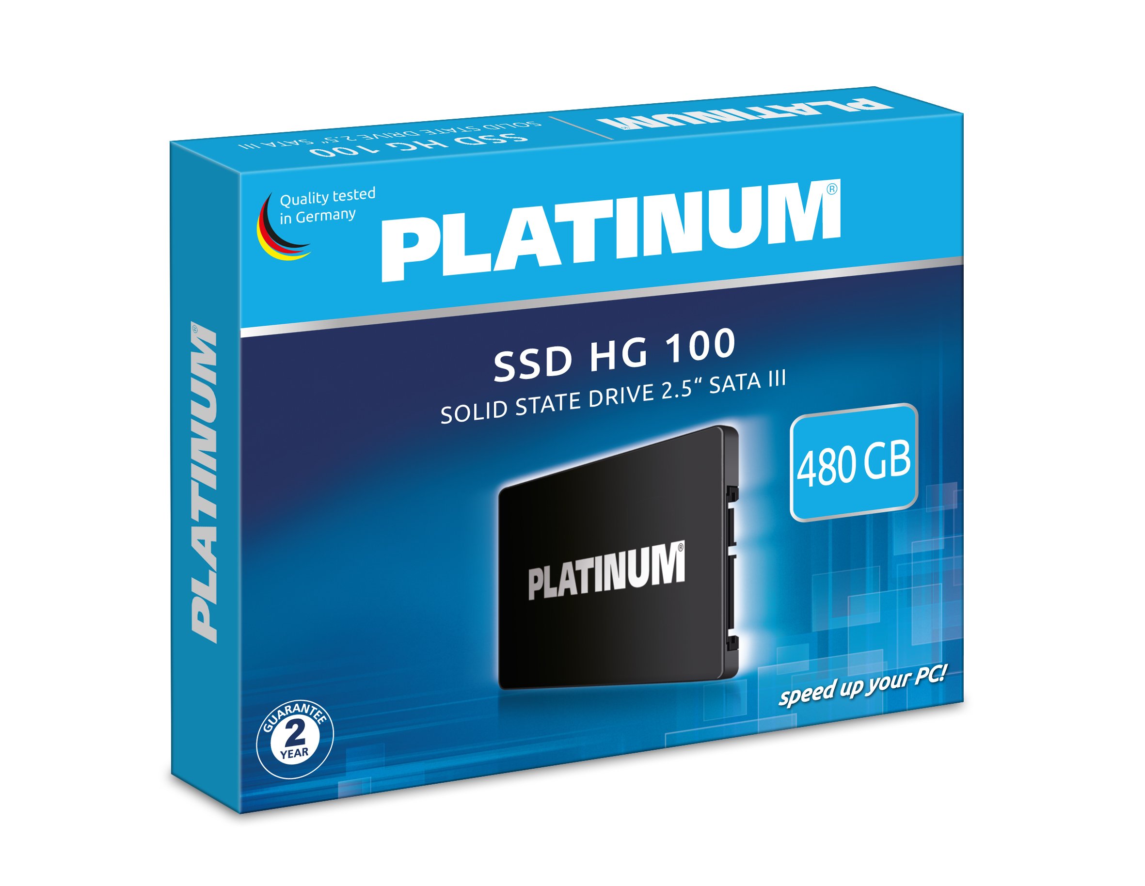 PLATINUM HG 100│ 2.5 Inch Internal SSD Hard Drive │ 480 GB │ for Notebook, Laptop and PC, SATA III