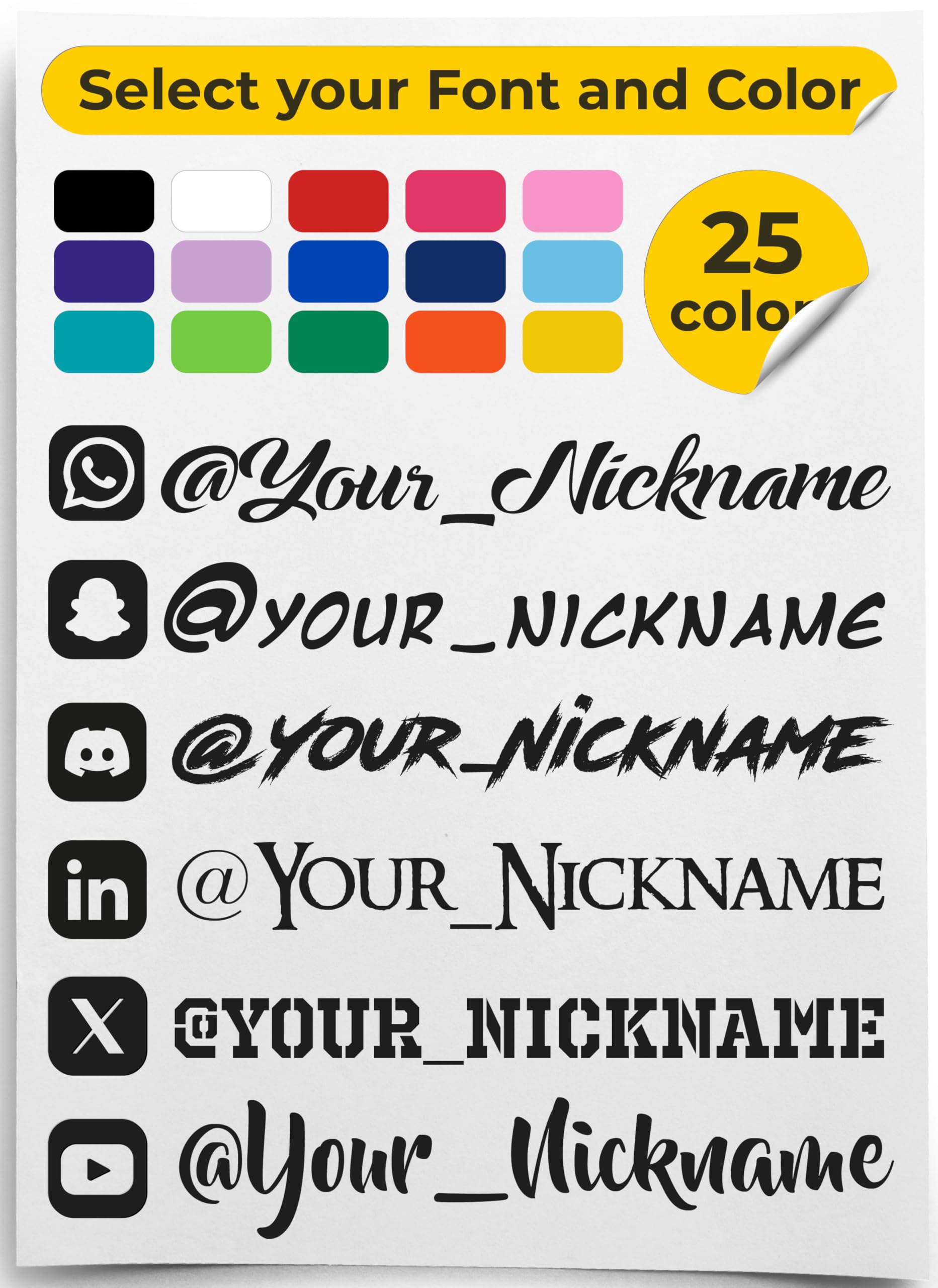 Personalized Custom Social Media Decal - Stickers