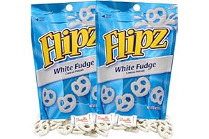 Flipz White Fudge Pretzels, 5 oz (2 Pack) W/Bundle Bonanza Candy