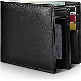 Artpaxy Mens Wallet Genuine Leather Bifold RFID Blocking Wallet for Men with 1 ID Window 13 Card Holders 2 cash pockets 1 Gift Box