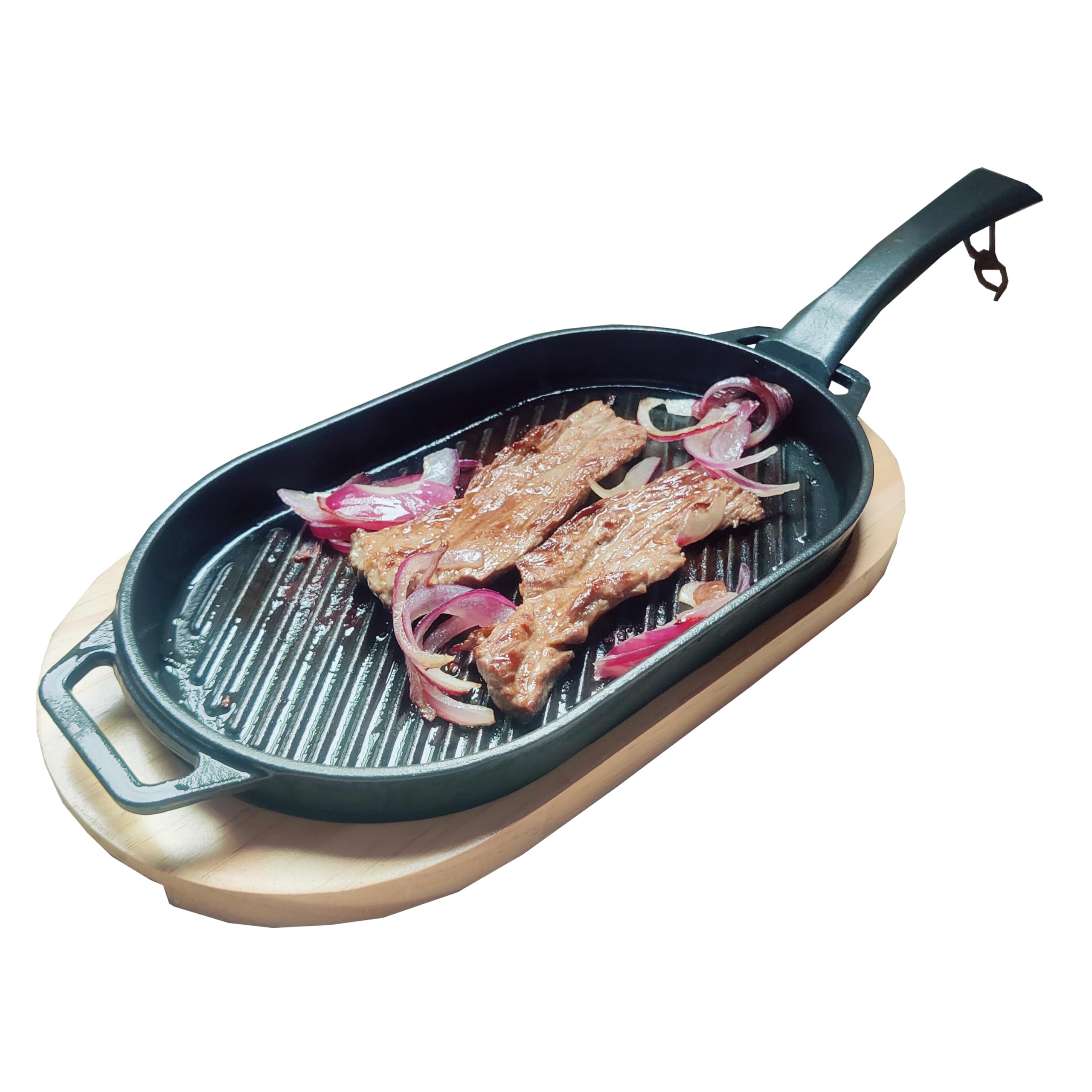 Photo 1 of JIN BETTER GRILL PARTS New Skillet with Insulated Wooden Cushion and Removable Handle Compatible with Gas Cooktops and Grills