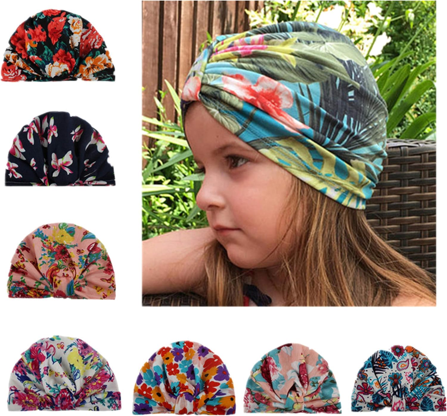 Chseea 8pcs Casquettes Chapeaux Bebe Fille Enfant Bandeau Cheveux Bowknot Turban Lapin Bandeaux Elastique Serre Tete Wrap Bapteme Fete Photographie Belles Cheveux Accessoires 6 Vetements Bebe Salon Qa