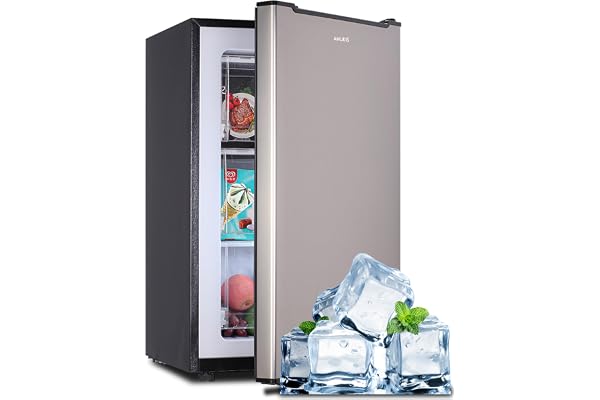 Anukis 3.0 Cu.ft Upright Freezer, Mini and Small Freezers with Adjustable Temperature, Three Freeze Shelves For Home, Kitchen, Office, Silver
