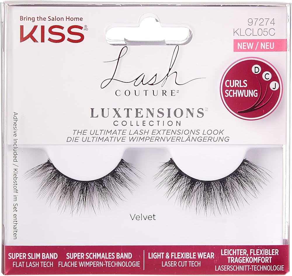 KISS Lash Couture LuXtensions Collection Faux-Mink Lashes Light Band Glue