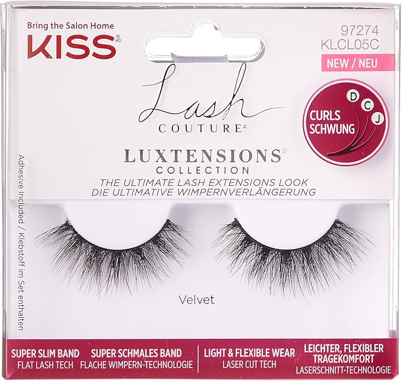 KISS Lash Couture LuXtensions Collection Faux-Mink Lashes Light Band Glue
