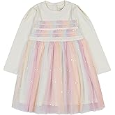 Girls Rainbow Tulle Princess Dress, Long Sleeve Sequins Party Dress, Pastel Colors Tutu Skirt, Special Occasion