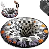 3D Halloween Rug Optical Illusion Rug Brick Bottomless Area | 3D optical illusion rug features soft,durable crystal velvet fabric and a non-slip design