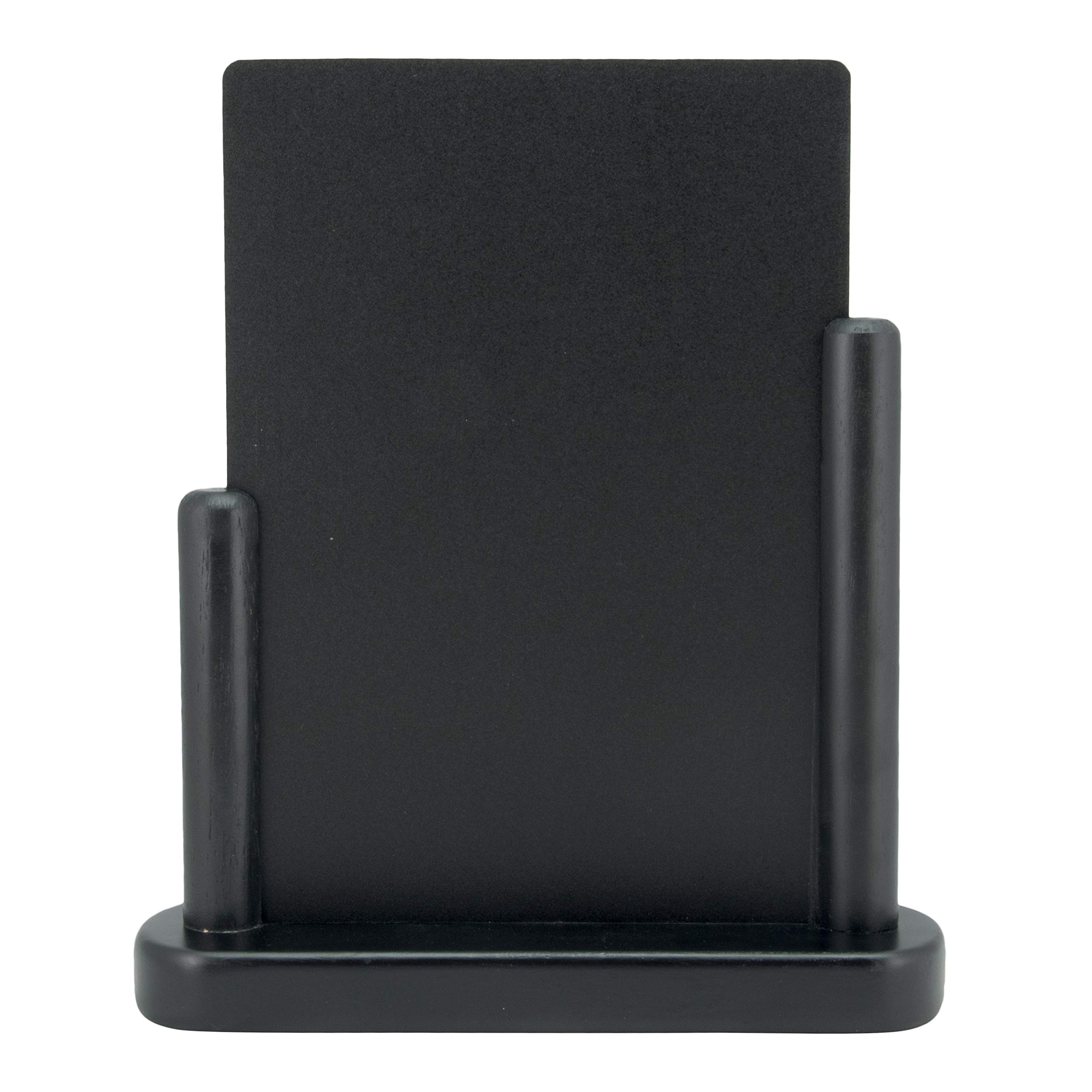 Securit 15 x 21cm Lacquered Finish Elegant Medium Table Top Menu Chalk Board - Black
