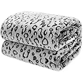 Black Leopard Print Throw Blanket for Women, Soft Cozy Cheetah Blanket, Fleece Throw for Bed Sofa Couch, Mothers Day Birthday Gifts for Women Mom Daughter, 40"x50"