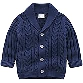 Feidoog Infant Baby Boys Cardigan Crochet Sweater V-Neck，Toddler Knit Button up Knitted Pattern Pullover Sweatshirt