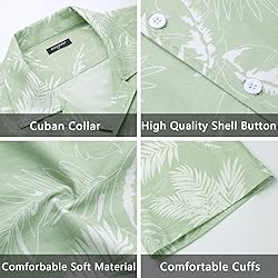 Men's Hawaiian Floral Shirts Cotton Short Sleeve