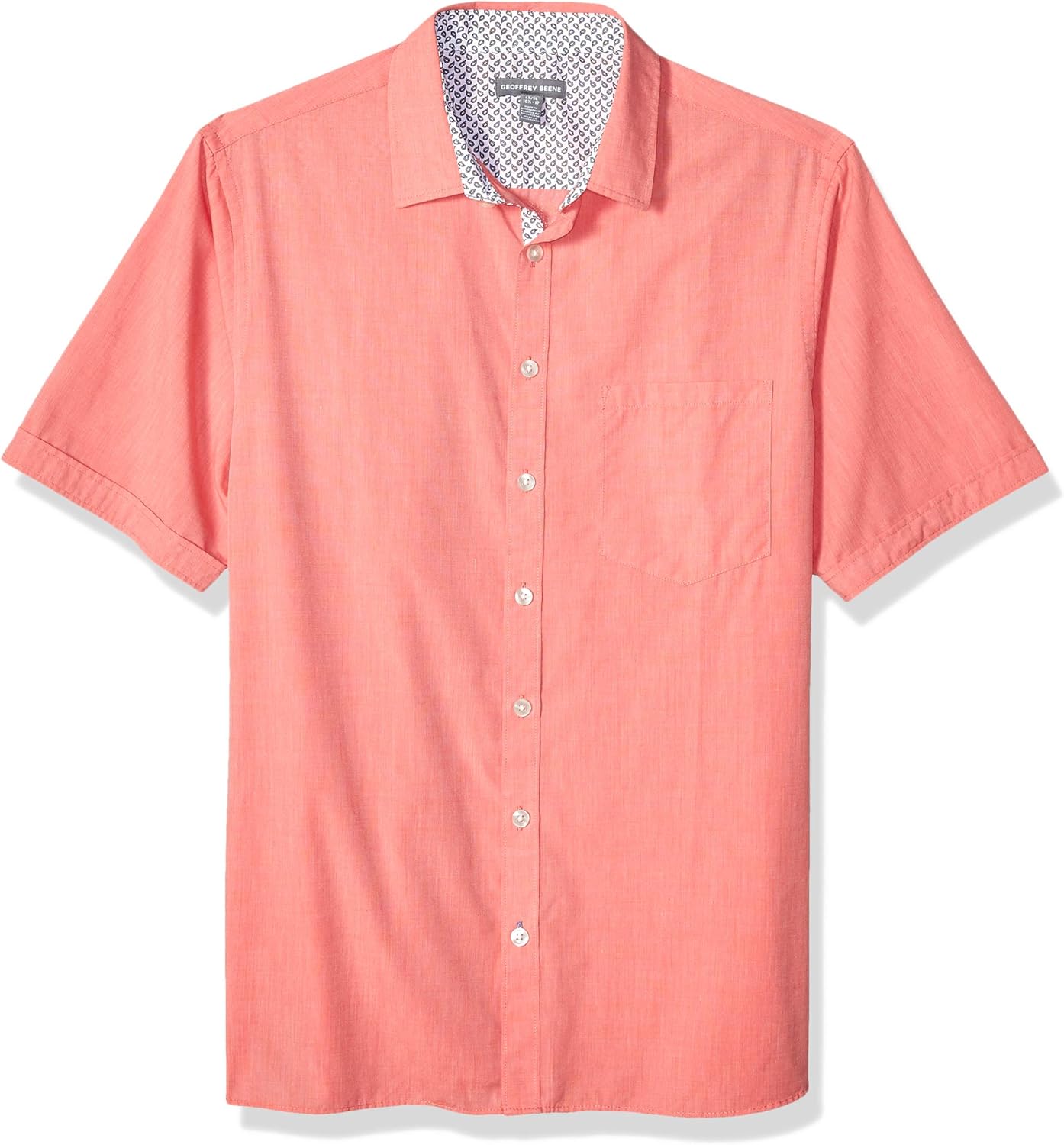 Geoffrey Beene Mens Big and Tall Easy Care Short Sleeve Button Down