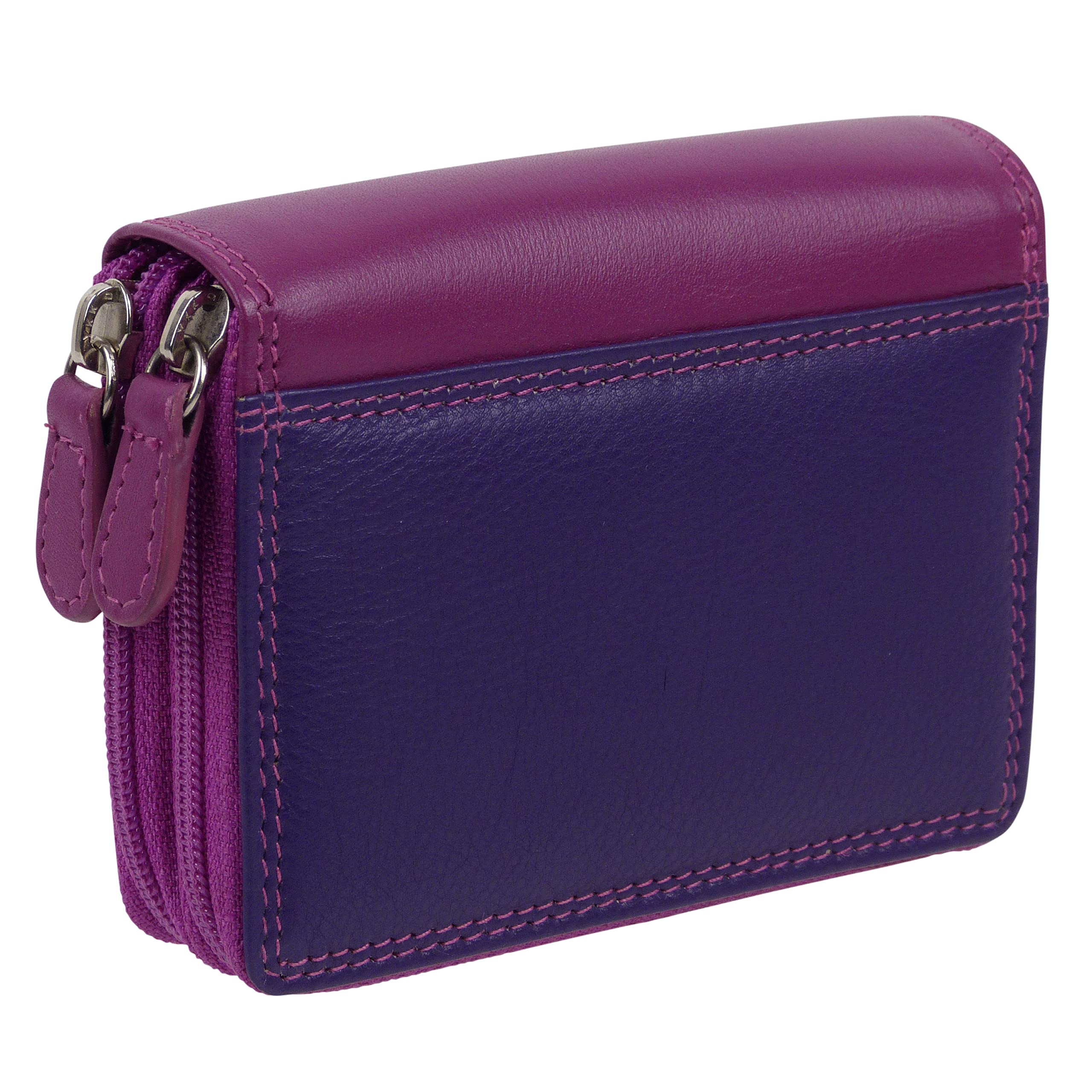 Golunski Leather Unisex Credit Card Concertina Purse, China Rose