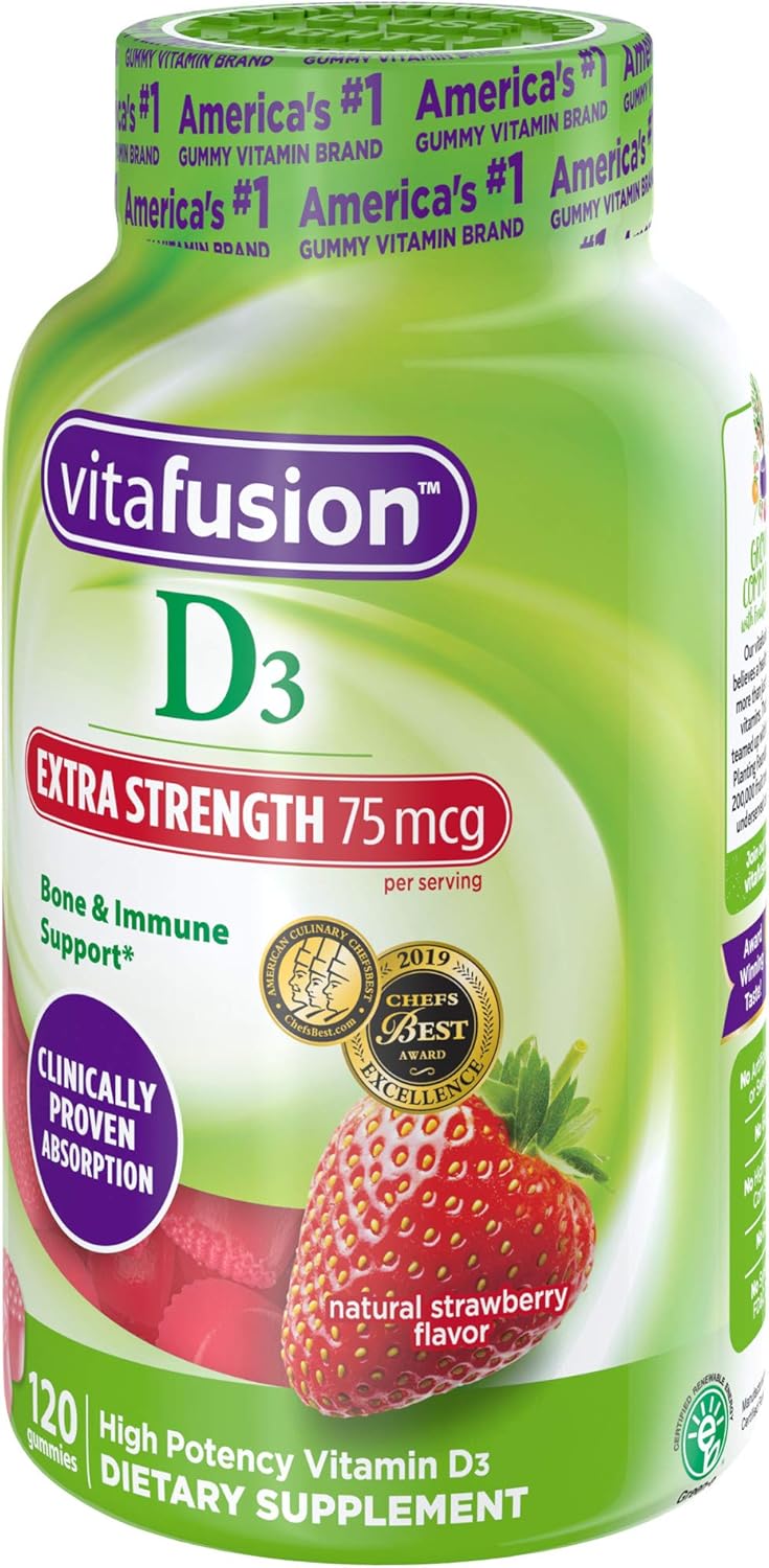 Vitafusion Extra Strength Vitamin D3 Gummies, 120 Count: Health & Personal Care