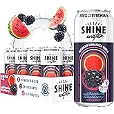 Shine Water Watermelon Blackberry Vitamin D Electrolyte Drinks 12-Pack, Sugar Free Flavored Water with Magnesium, Zinc & Antioxidants, Low Calorie Hydration Beverage, Plant-Based Vitamin Water Zero Sugar