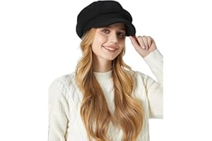 Panegy Women's Woolen Beret Hat Classic Octagonal Cabbie Cap Retro Newsboy Cap