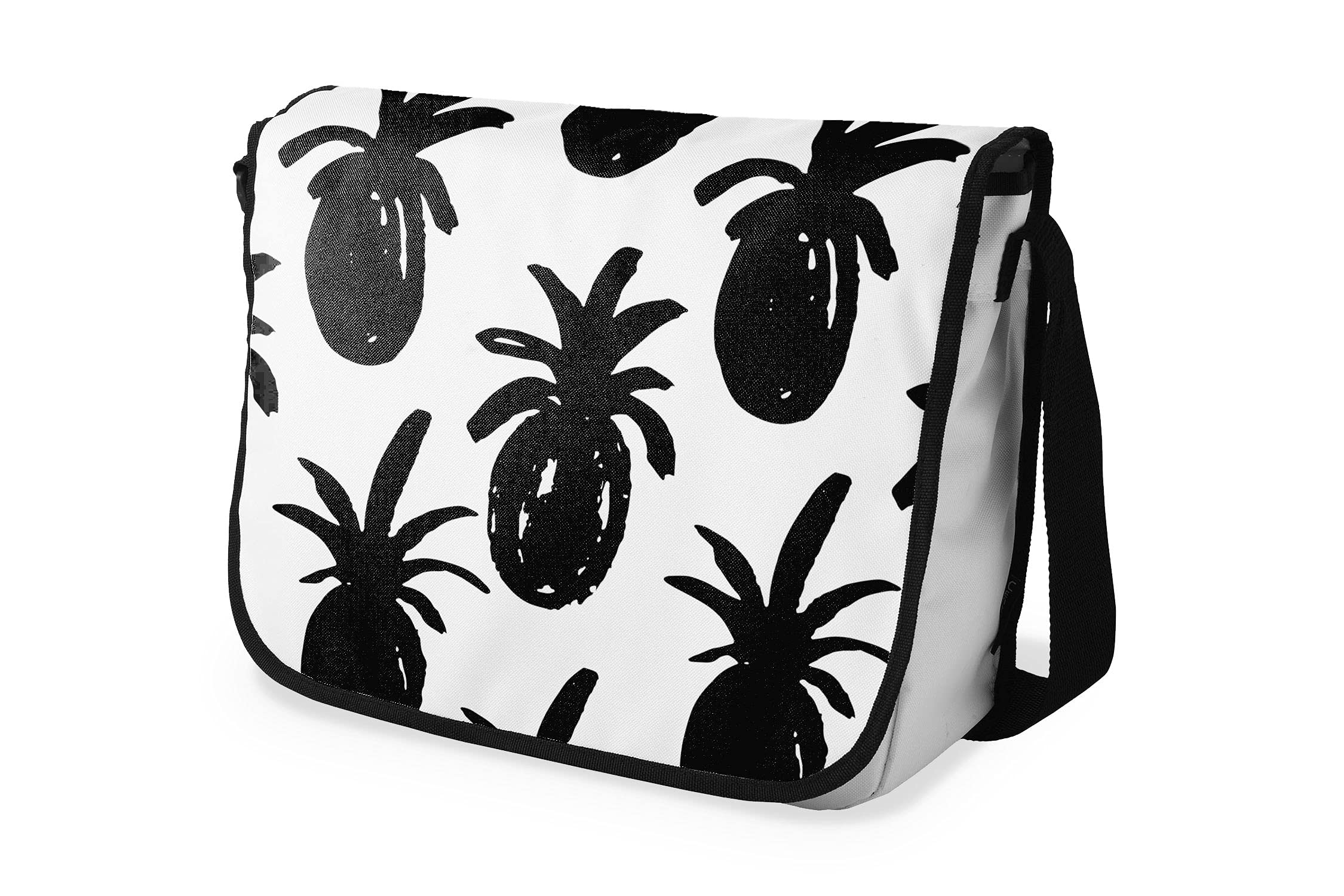 Bonamaison Digitally Printed Messenger School Bag with Black Strap for Students, Cross Body Bag, Courier Bag, Shoulder Bag for School, Back to School, Size: 29x36 Cm