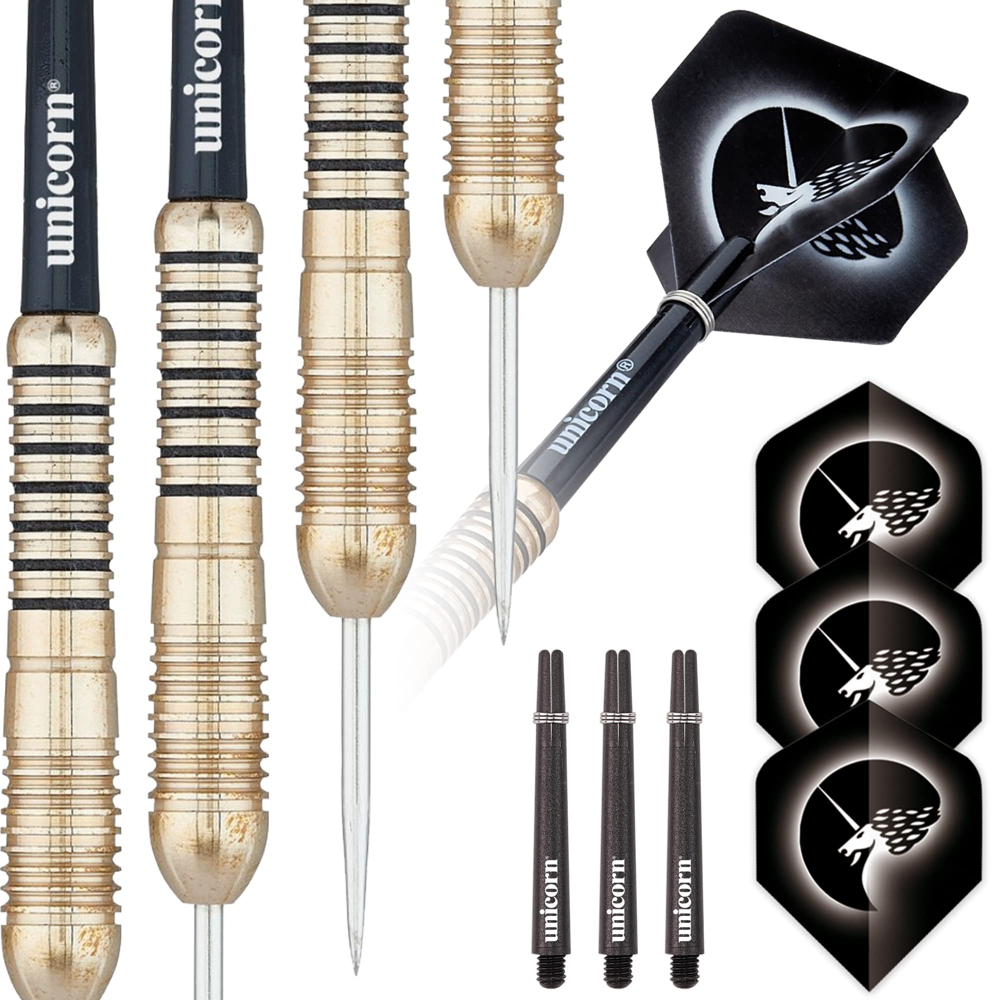 Unicorn Steel Tip Darts Set | Core Brass Barrels | Style 2| 20 g