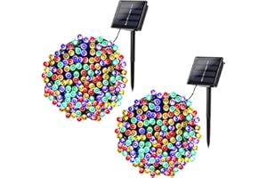 Joomer Solar Christmas Lights, 2 Pack Total 144 FT 400 LED 8 Modes Waterproof Solar String Lights Outdoor Auto ON/Off for Patio, Tree, Garden, Christmas Decorations (Multicolor)