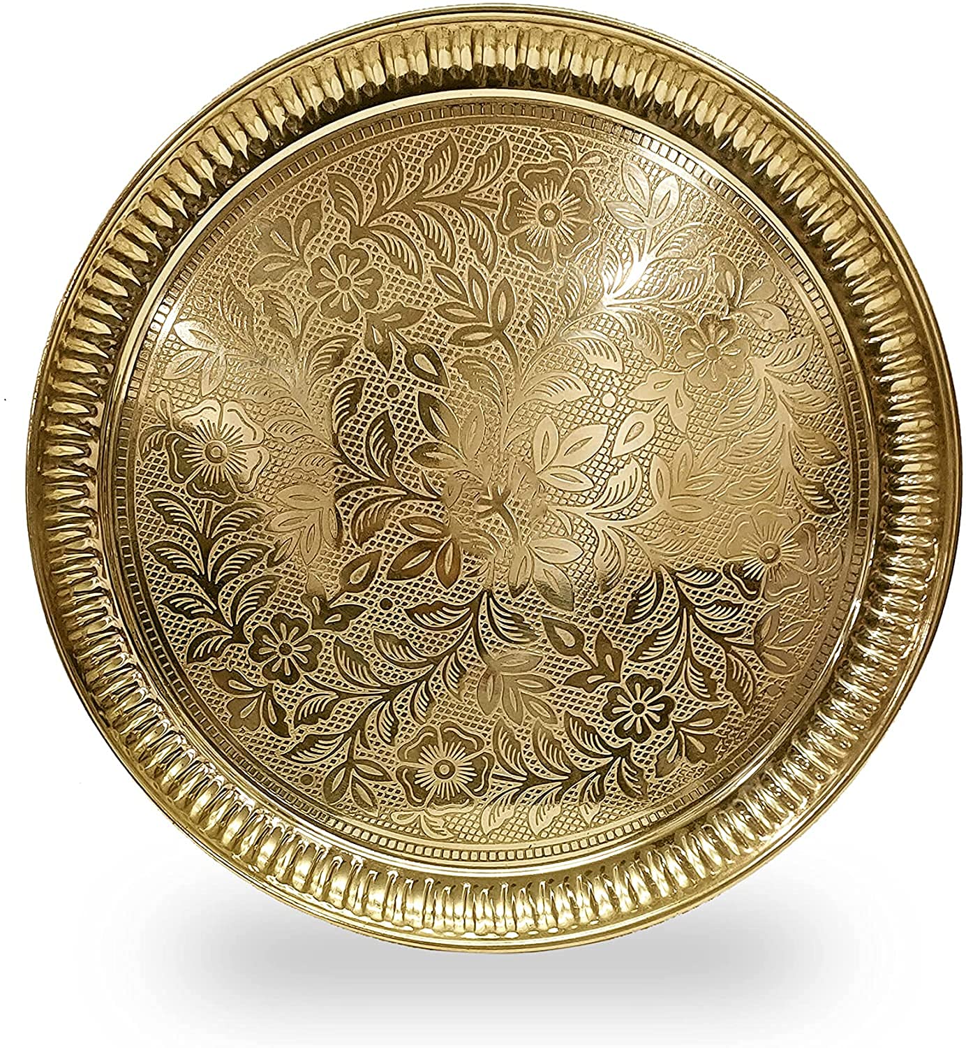 Photo 1 of NOBILITY Brass Pooja Thali Set 8 Inch Puja Plate Arti Thali Traditional Handcrafted For Puja Diwali Home Office Mandir Wedding Return Gift Items