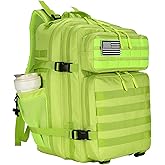 W WINTMING 25L/45L Tactical Backpack Military Tactical Backpack Heavy Duty Molle Assault Pack for Work Gym Outdoors (1.0 25L-bright green, Small)