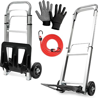 MoverX Aluminium Folding Hand Truck 90kg Heavy Duty Telescopic Handle