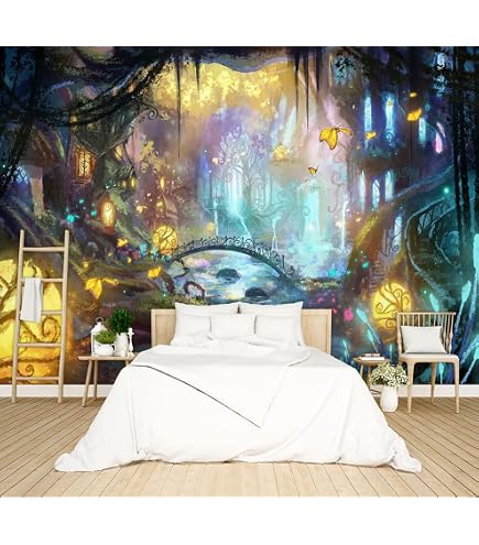 Autocollant Mural Cave & Waterfall Color - 36x58 Pouces, Neuf Dans Son Emballage