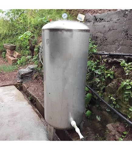 60L (15.8Gal) Vertical Stainless Steel Well Water Pressure Tank – 1.5mm Thick 304 Steel With Automatic Pressure Switch For Home, Farm & Irrigation Systems
