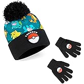 Pokemon Gifts for Boys Beanie, Gloves, and Scarf Set for Boys 4-12 Yrs, 2 or 3 Pcs Winter Accessories, Winter Hat, Knit Gear