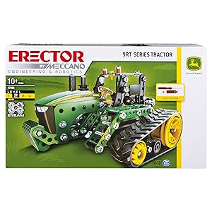 Meccano Erector, John Deere 9RT Series Tractor Building Set, Stem Engineering Education Toy for Ages 10 & Up