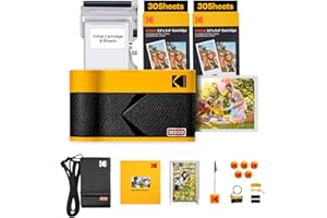 KODAK Mini 2 ERA 4PASS Portable Photo Printer (2.1x3.4) (Yellow, Printer + 68 Sheets (8 Initial Sheets + 60 Sheets Pack) + Gi