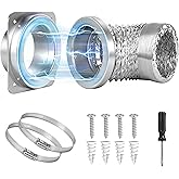 Magnetic Dryer Vent Kit, Quick Connect for 4" Dryers, Save 4–6 Inches of Space, Strong Magnetic Hold, 3.3FT Hose, Airtight Seal & Reinforced Wall Connector