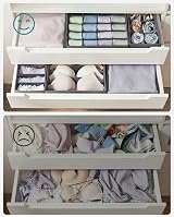 SONGMICS Set of 4 Underwear Drawer Organisers Slate Grey RUS04GY view 7