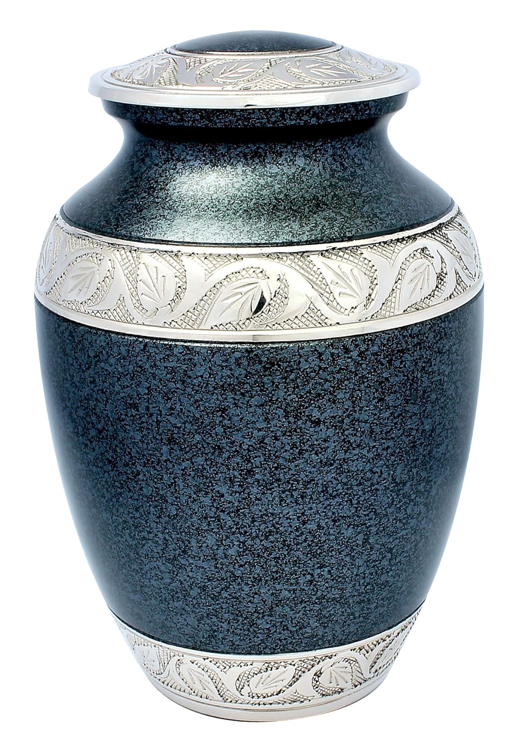 Hand Made Classic Grey And Silver Small Funeral Memorial 6 inch Urn