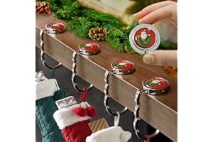 ONBUWWS Christmas Stocking Holders for Mantle Set 4,Upgrade Non-Slip Fireplace Stocking Hooks,Lightweight Metal Stocking Hangers for Mantel Santa Claus Xmas Decoration Party Decor Silver Flat Weighted