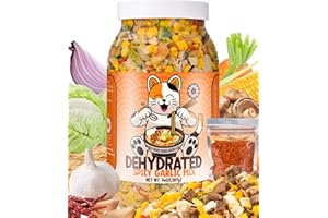 EGCINA Spicy Garlic Mix Ramen Seasoning - 14oz Dried Vegetables, 11 Ingredients for Instant Noodles, Garlic Slices & Red Chili Flakes, Ramen Toppings for Noodles Soup, Salad, Pizza, Cooking(397g)