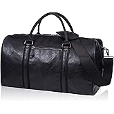 seyfocnia Oversized Duffle Travel Bag Waterproof Leather Weekend Bag Large Carry On Large Carry On Hangbag for Mens or Women