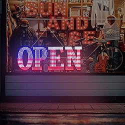 Open Signs for Business,30x10 inch USA Flag Open