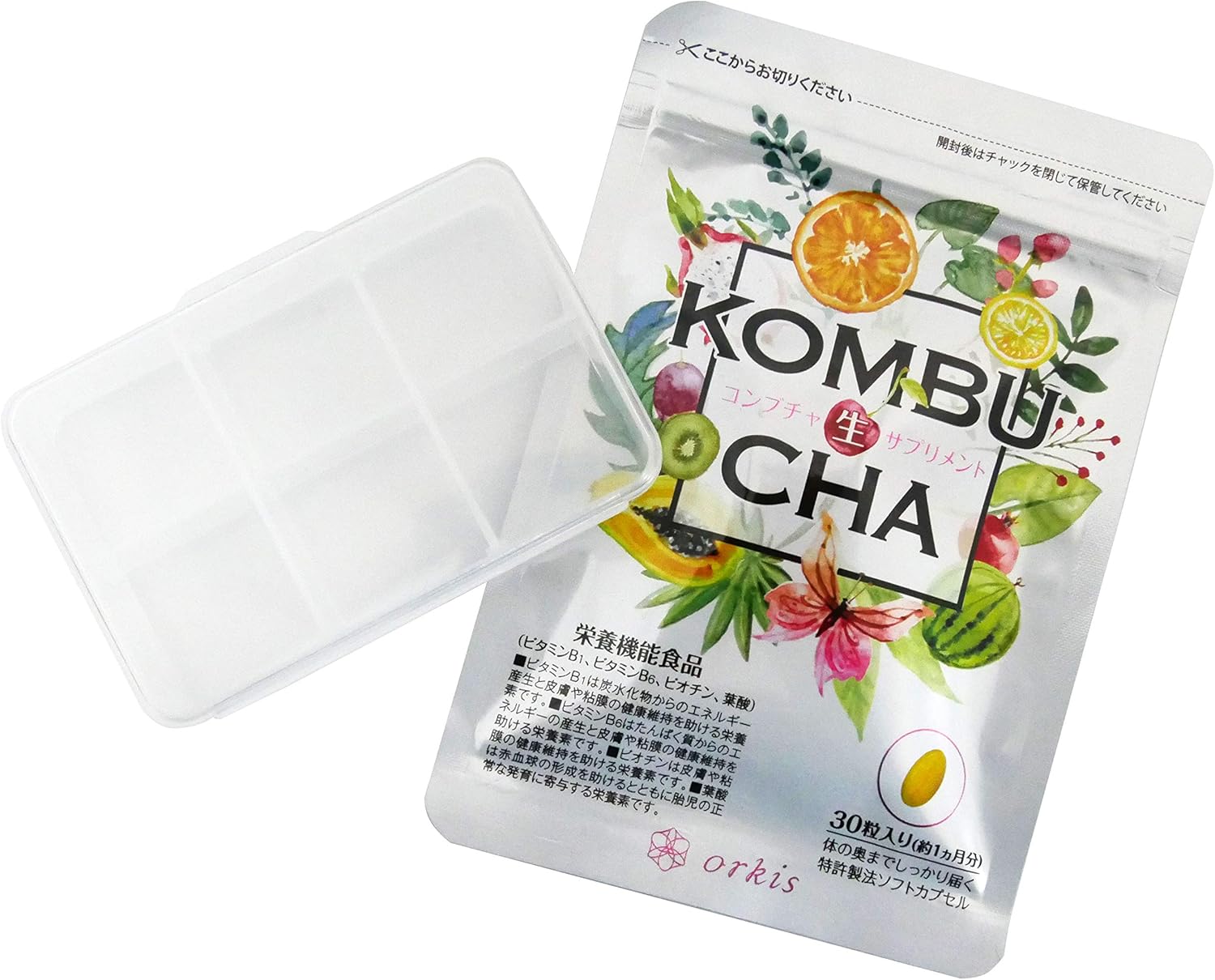 Amazon Kombucha コンブチャ 生サプリメント 30粒 約1ヶ月分 オリジナルサプリメントケースセット ドラッグストア Amazon Kombucha コンブチャ 生サプリメント 30粒 約1ヶ月分 オリジナルサプリメントケースセット ドラッグストア